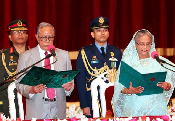 শেখ হাসিনার চতুর্থবারের মত প্রধানমন্ত্রী হিসাবে শপথ গ্রহন