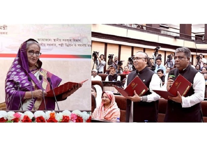 রাজশাহী ও সিলেট সিটির দুই মেয়রকে শপথ করান প্রধানমন্ত্রী