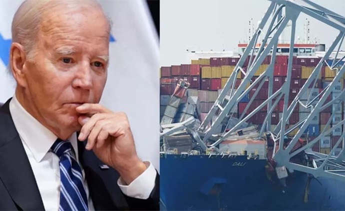 বাল্টিমোর সেতু দুর্ঘটনাকে ভয়াবহ বললেন বাইডেন
