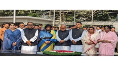 বঙ্গবন্ধুর প্রতিকৃতিতে নবনিযুক্ত সাত প্রতিমন্ত্রীর শ্রদ্ধা নিবেদন