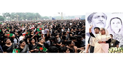 স্মার্ট বাংলাদেশ গঠনে সক্রিয় থাকার শপথ নিলেন লাখ লাখ ছাত্রলীগ